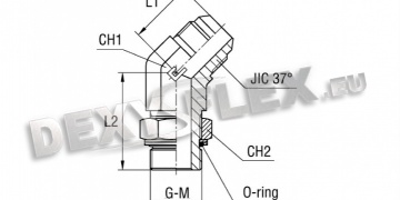 Products / Pipe fittings / SAE J514 stainless / 45° adjustable male stud elbow with o-ring and washer standard body | stainless Products / Pipe fittings / SAE J514 stainless / 45° adjustable male stud elbow with o-ring and washer standard body | stainless