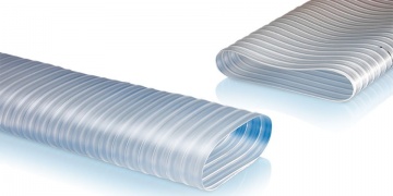 Furtunuri / Furtunuri din poliuretan (PUR) / Furtun plat din poliuretan antistatic pentru aspirarea și transportul materialelor abrazive – PUR FLAT Furtunuri / Furtunuri din poliuretan (PUR) / Furtun plat din poliuretan antistatic pentru aspirarea și transportul materialelor abrazive – PUR FLAT